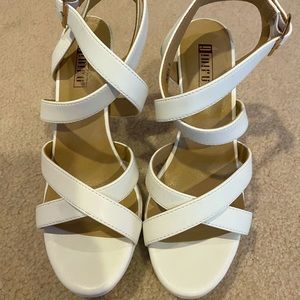 White strappy heels